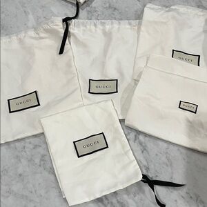 Gucci Cream Dust Bags with Black Accents